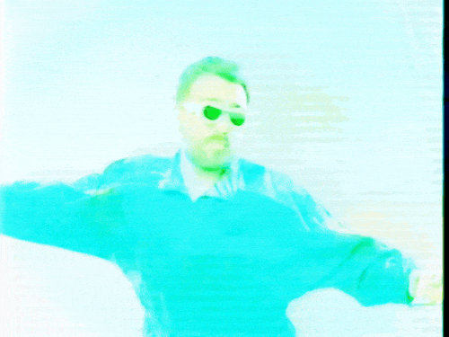 Dude dancing in celebration